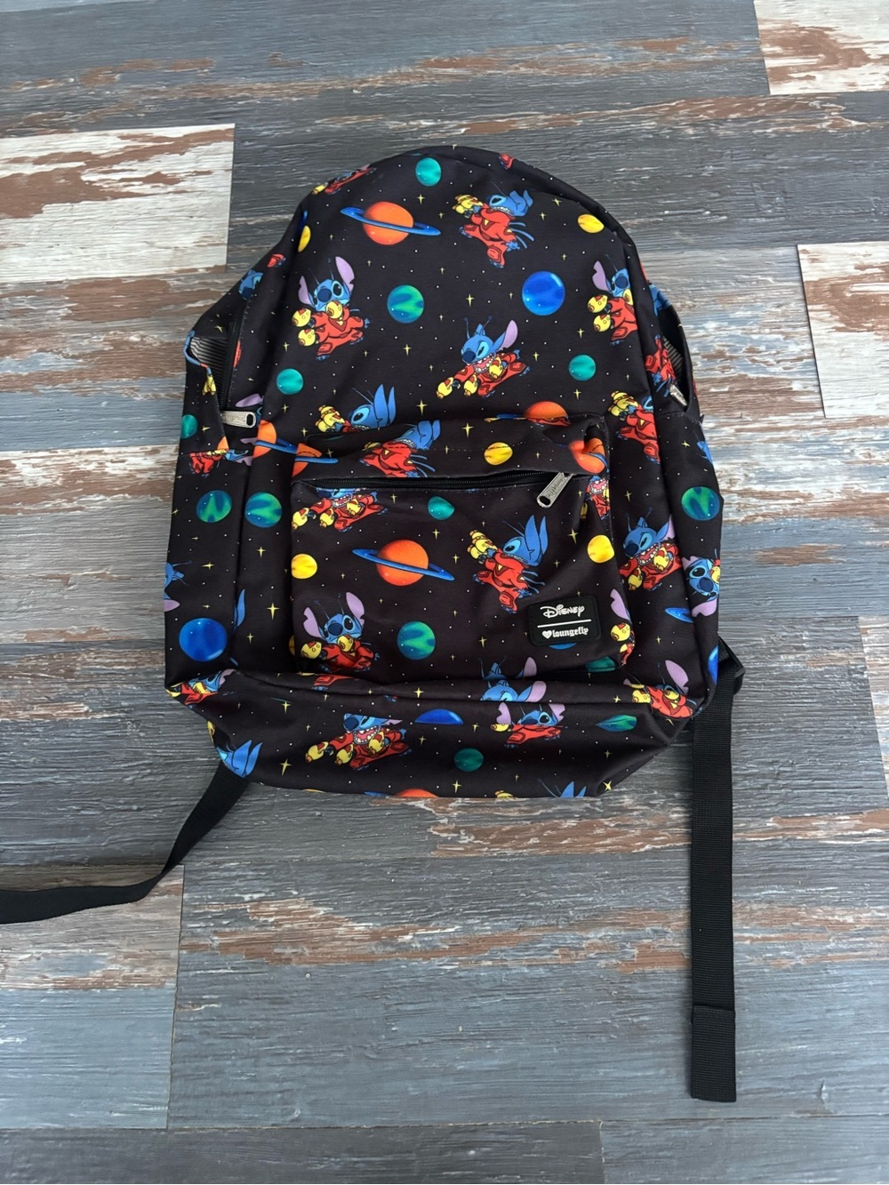 Loungefly Disney Lilo and Stitch Space Allover Print Nylon Backpack Bag